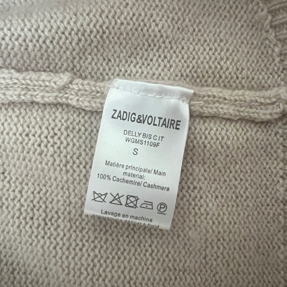 Zadig & Voltaire women's cashmere sweater with star motifs sz L - Picture 3 of 5